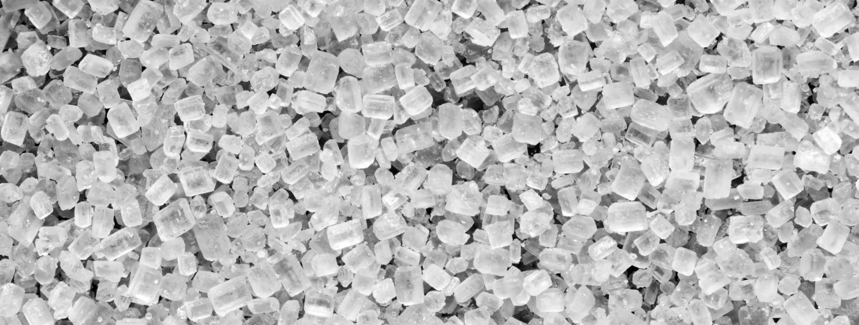 White crystal granules, close up
